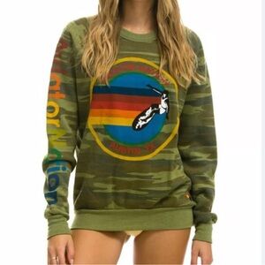 Aviator Nation Venice Surf Camo Crewneck